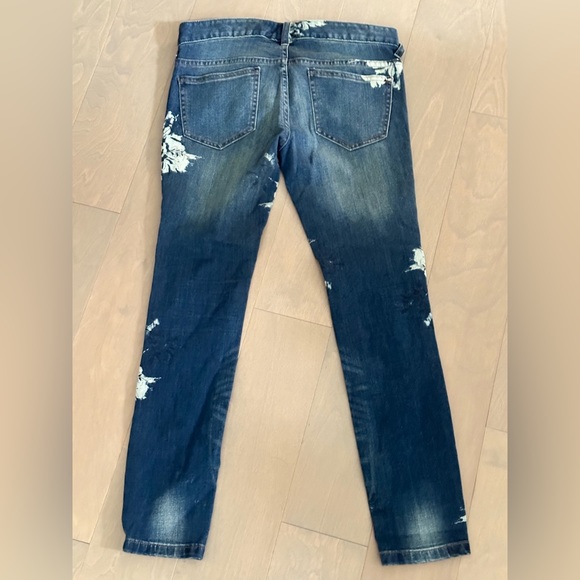 BNWOT RARE Free people floral detail skinny jeans size 26 - Picture 4 of 5